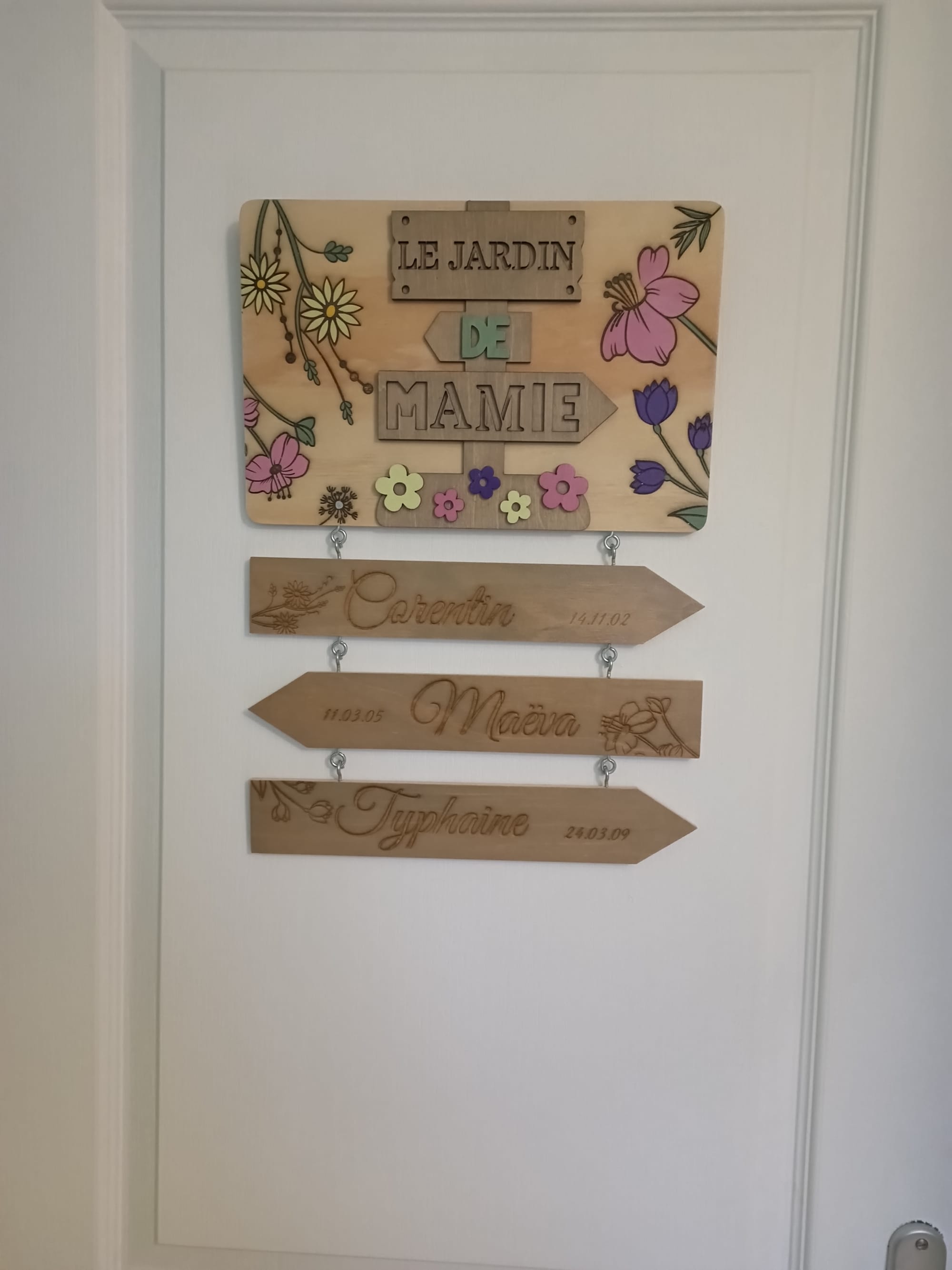 Plaque murale en bois avec flèches personnalisé