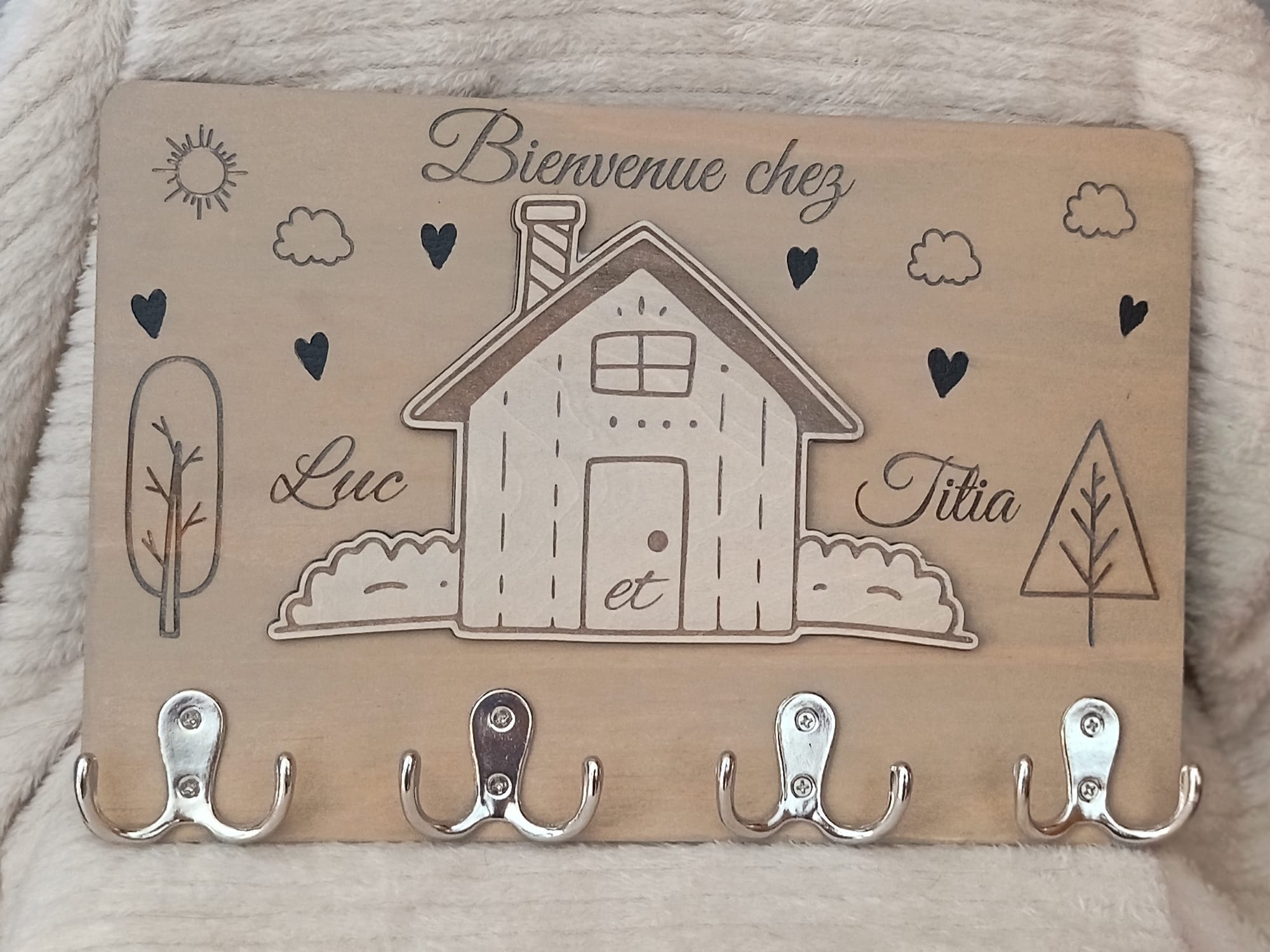 Porte clé mural personnalisé 30x20 cm