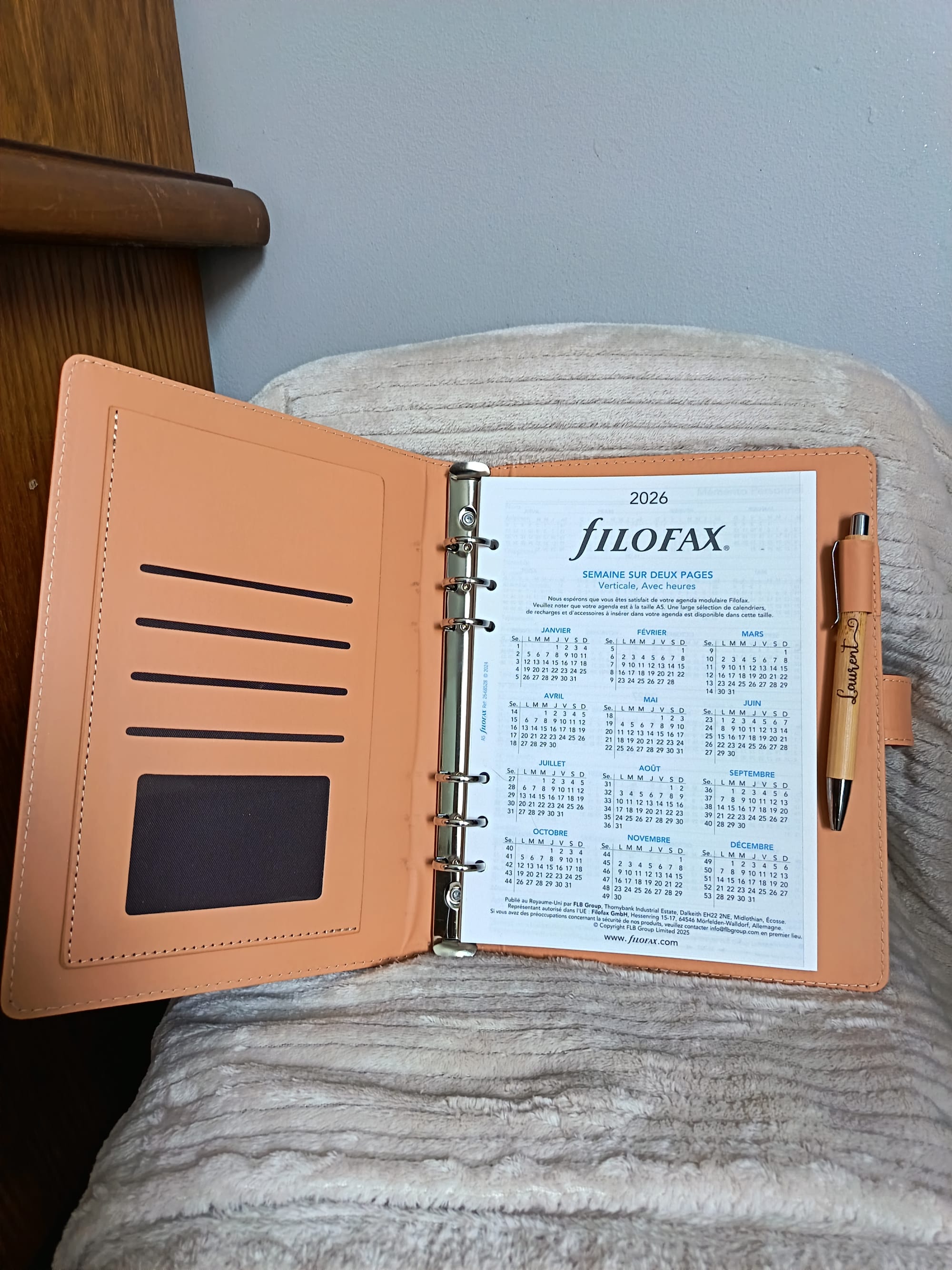 Agenda classeur rechargeable personnalisé
