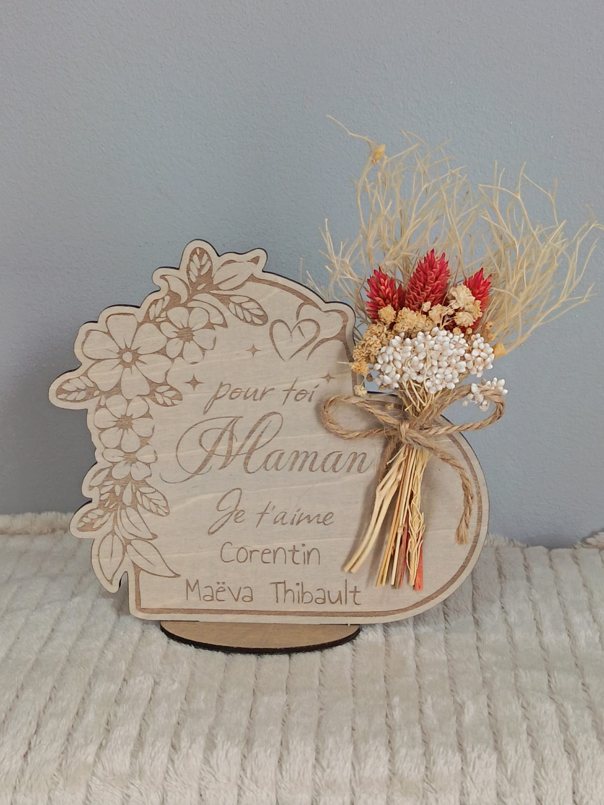 Cadre Maman avec son mini bouquet