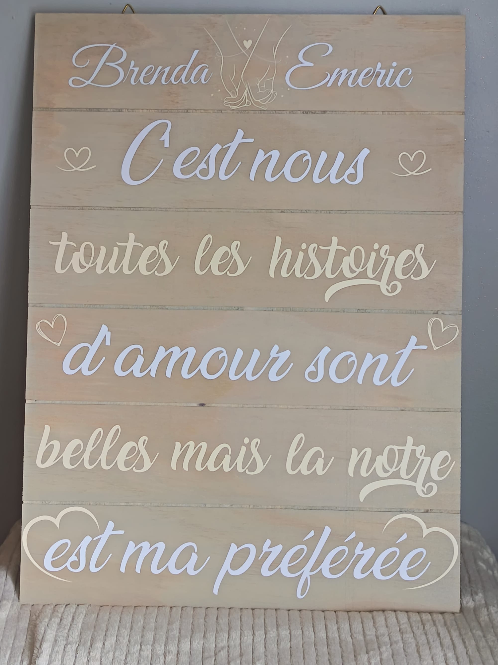 Décoration mariage panneau personnalisée