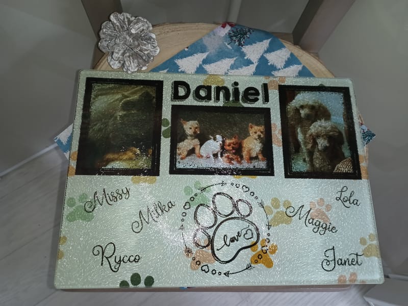 Planche à découper en verre personnalisée