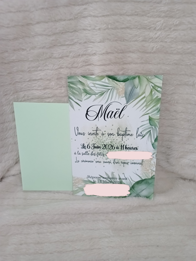 carte invitation aluminium personnalisée