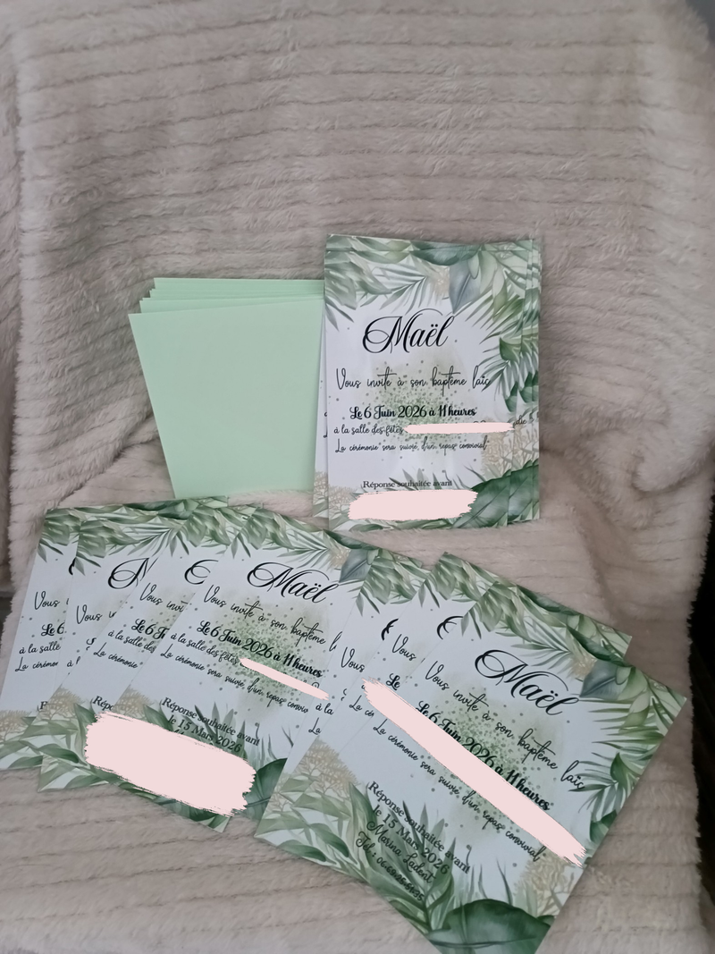 carte invitation aluminium personnalisée