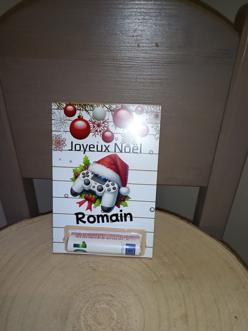 Carte de Noël billet personnalisée