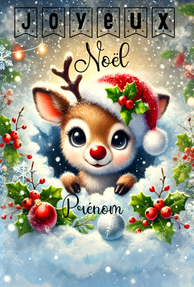 Carte de Noël billet personnalisée