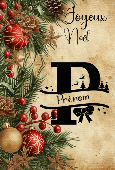 Carte de Noël billet personnalisée