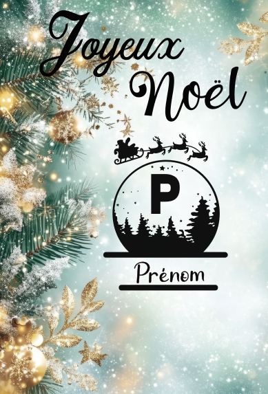 Carte de Noël billet personnalisée