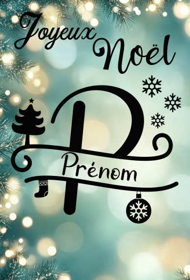 Carte de Noël billet personnalisée