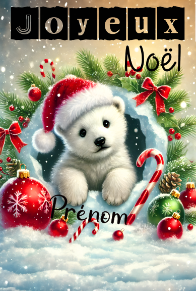 Carte de Noël billet personnalisée