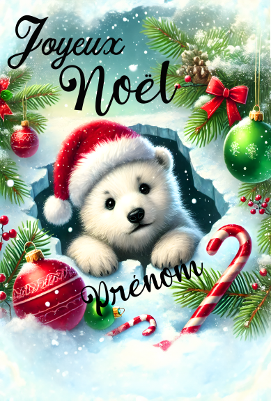 Carte de Noël billet personnalisée