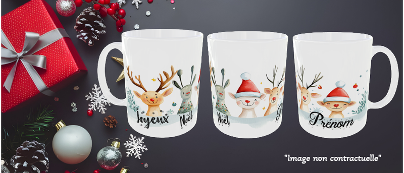 Mug de Noël personnalisé avec prénom