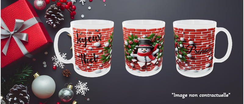Mug de Noël personnalisé avec prénom