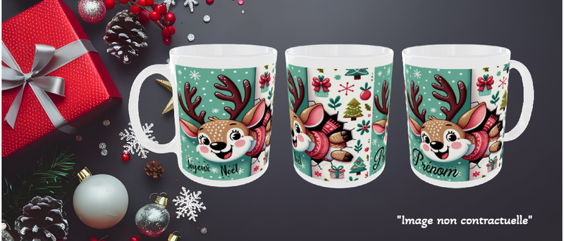 Mug de Noël personnalisé avec prénom