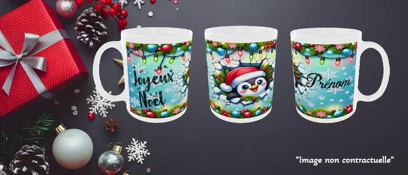 Mug de Noël personnalisé avec prénom