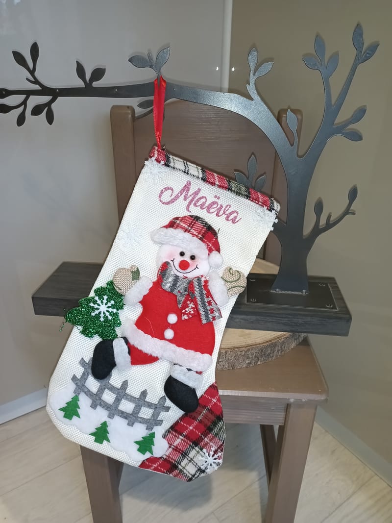 Chaussette de Noël personnalisée avec prénom