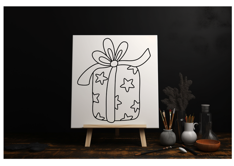 Toile peinture thème noël 