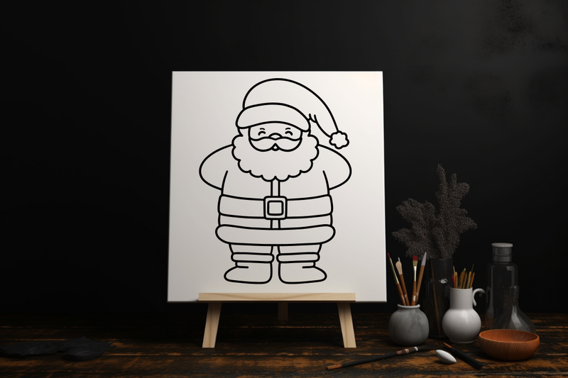 Toile peinture thème noël 