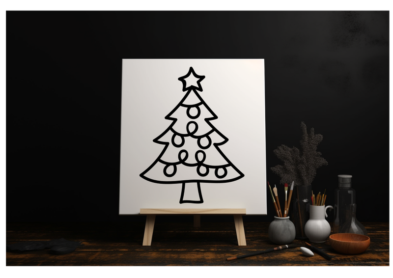 Toile peinture thème noël 