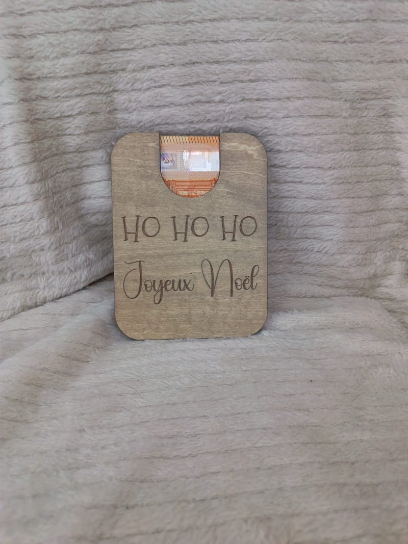 Porte cartes cadeaux Noël personnalisé avec prénom