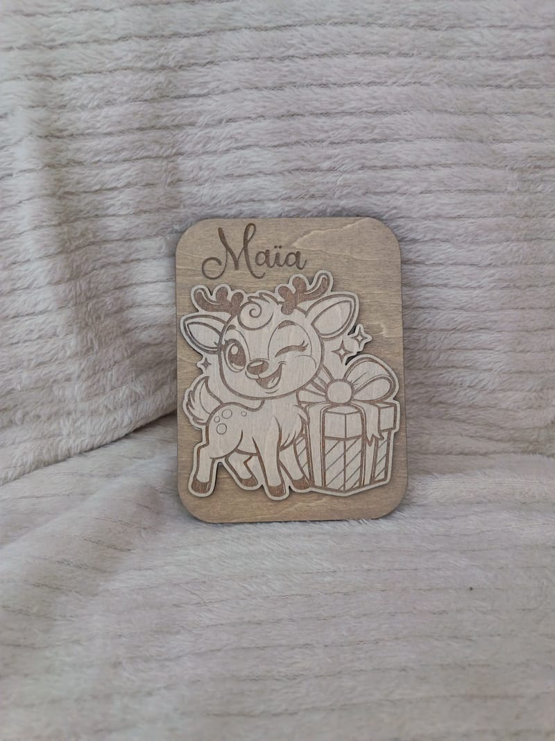 Porte cartes cadeaux Noël personnalisé avec prénom