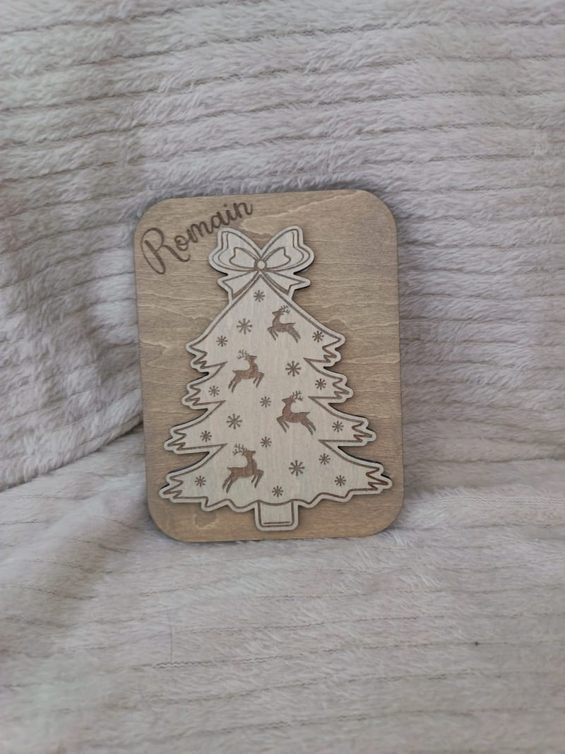 Porte cartes cadeaux Noël personnalisé avec prénom