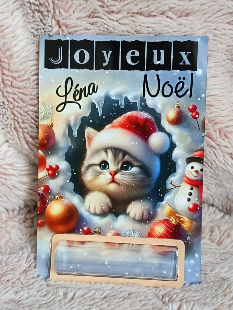 Carte de Noël billet personnalisée