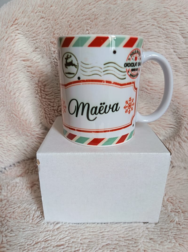 Mug de Noël personnalisé avec prénom