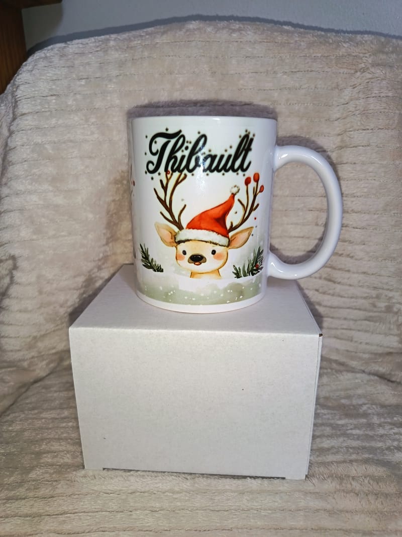 Mug de Noël personnalisé avec prénom
