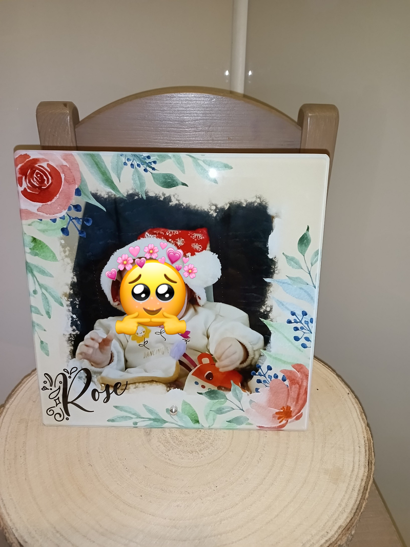 Panneau photo en verre sur pied