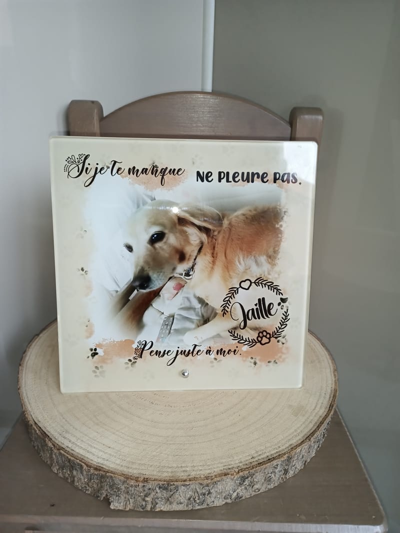 Panneau photo en verre sur pied