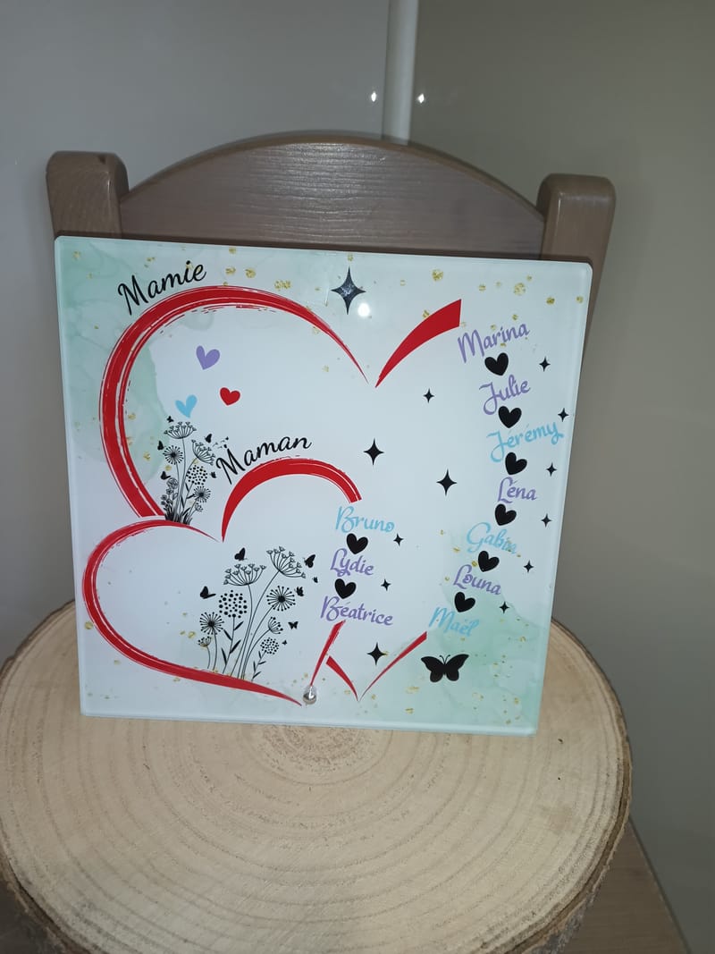 Panneau photo en verre sur pied