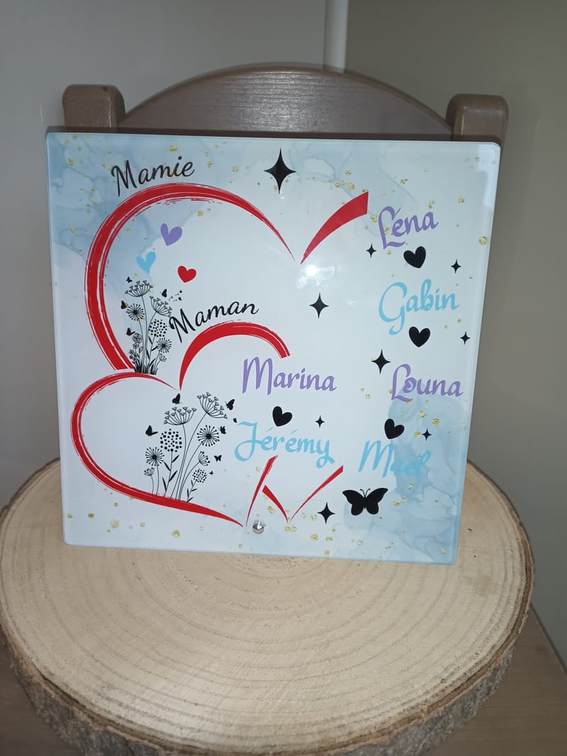 Panneau photo en verre sur pied