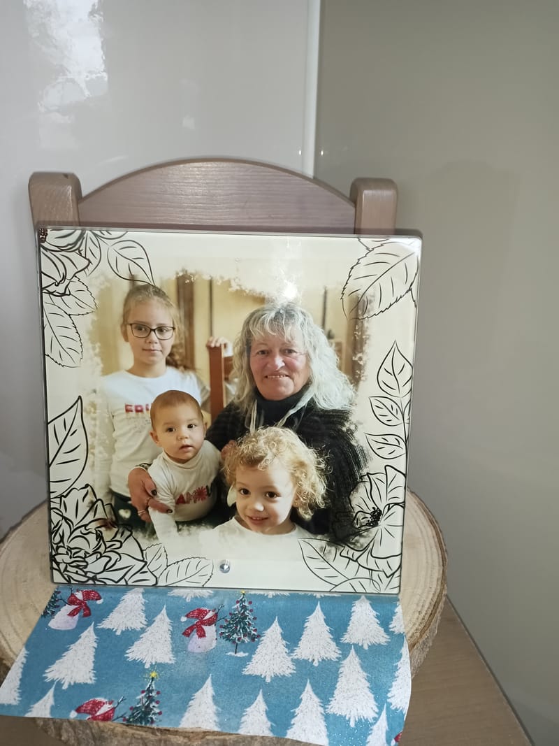 Panneau photo en verre sur pied