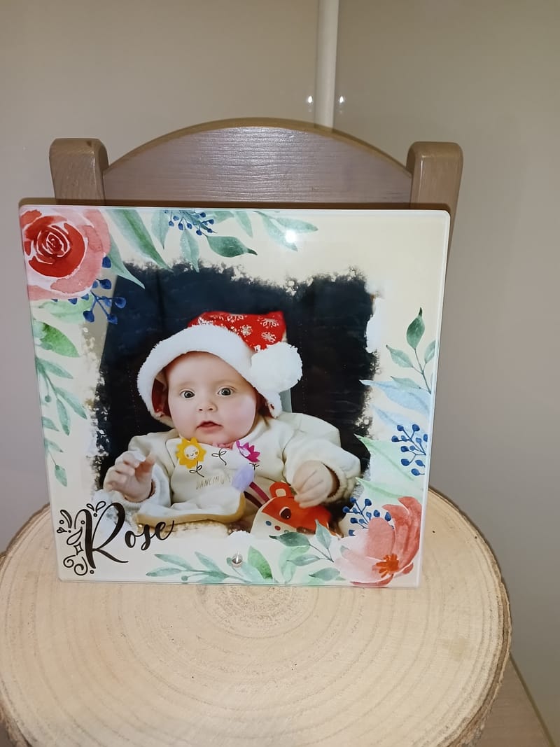 Panneau photo en verre sur pied