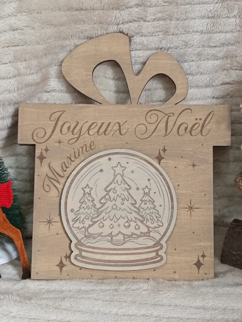 Porte cartes cadeaux Noël personnalisé avec prénom