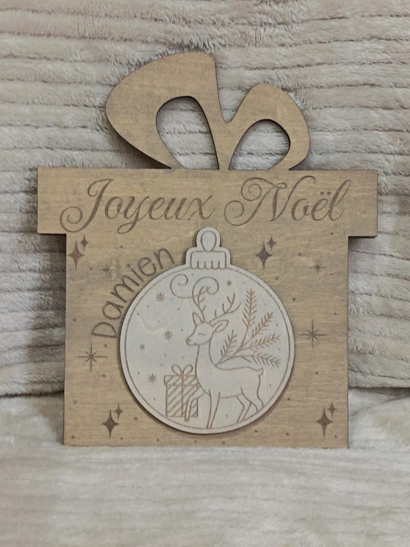Porte cartes cadeaux Noël personnalisé avec prénom