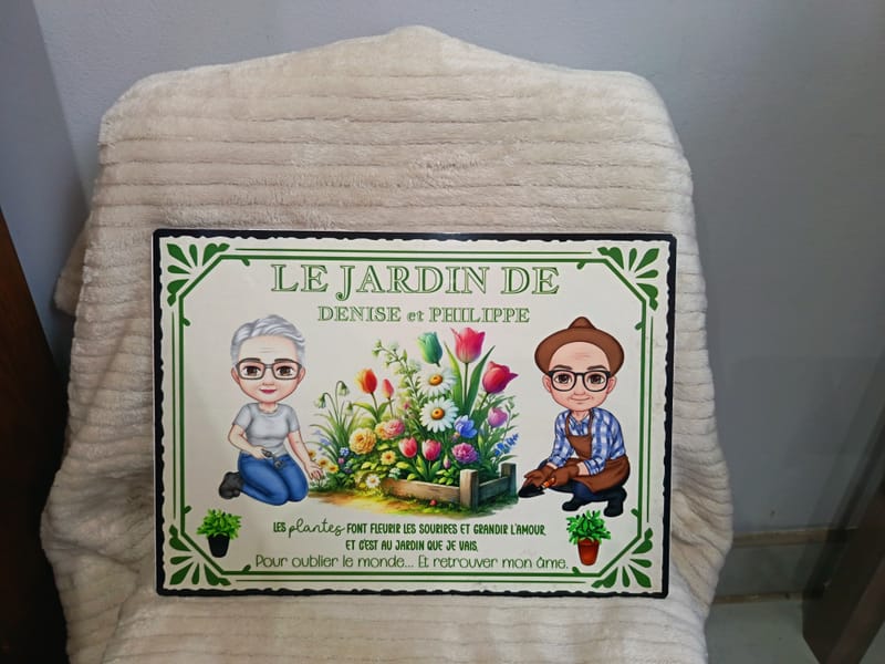 Plaque de jardin personnalisée en aluminium