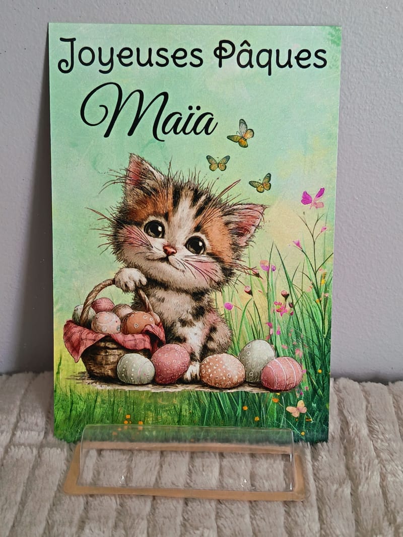 Carte Joyeuses Pâques billet personnalisée