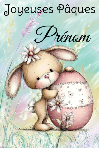 Carte Joyeuses Pâques billet personnalisée