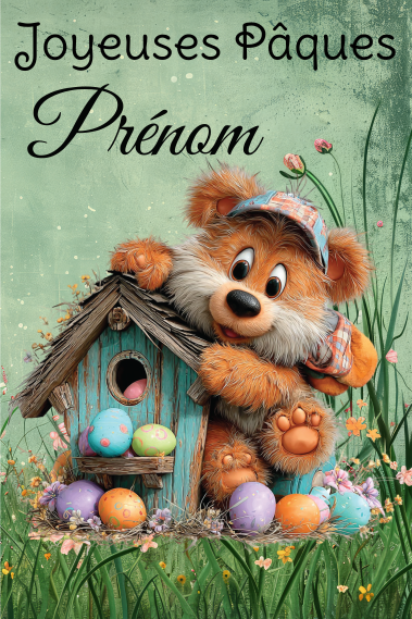 Carte Joyeuses Pâques billet personnalisée