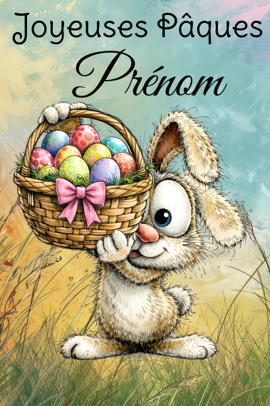 Carte Joyeuses Pâques billet personnalisée