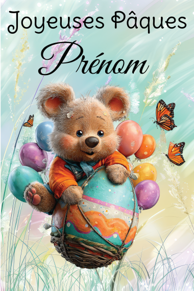 Carte Joyeuses Pâques billet personnalisée