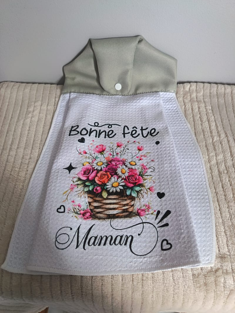  Essuie-mains personnalisé – Bonne fête Maman