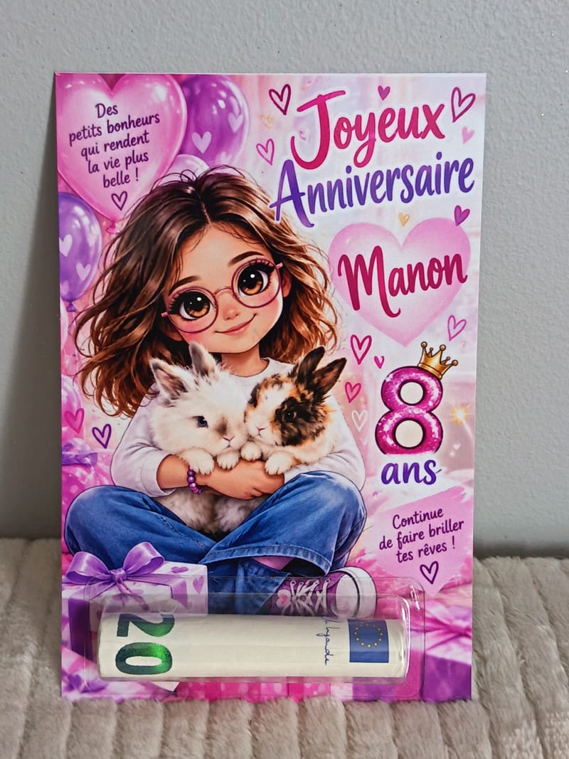 Carte Anniversaire billet personnalisée