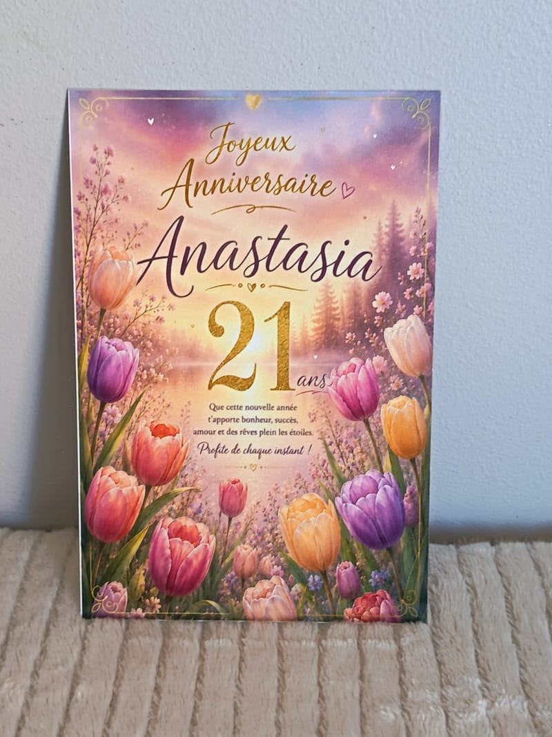 Carte Anniversaire billet personnalisée
