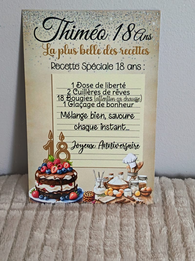 Carte Anniversaire billet personnalisée