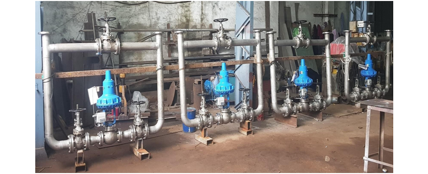 S.S. 304 (4 Inch) Pipeline with valve and fittings – M/s Esmech Equipment Pvt Ltd. -(SMS Group) Thailand Project