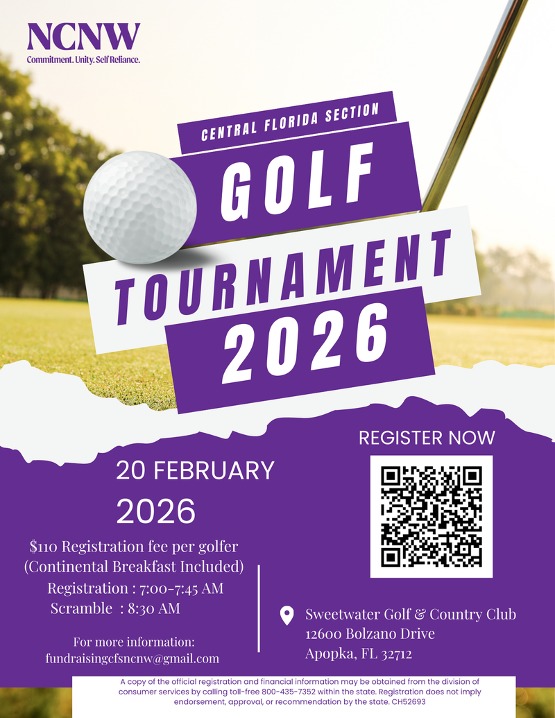 Purple and White Tee UP Central Florida NCNW Golf Tournament