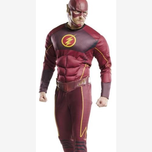 The Flash superhero entertainer posing in costume for kids birthday party entertainment in Toronto.